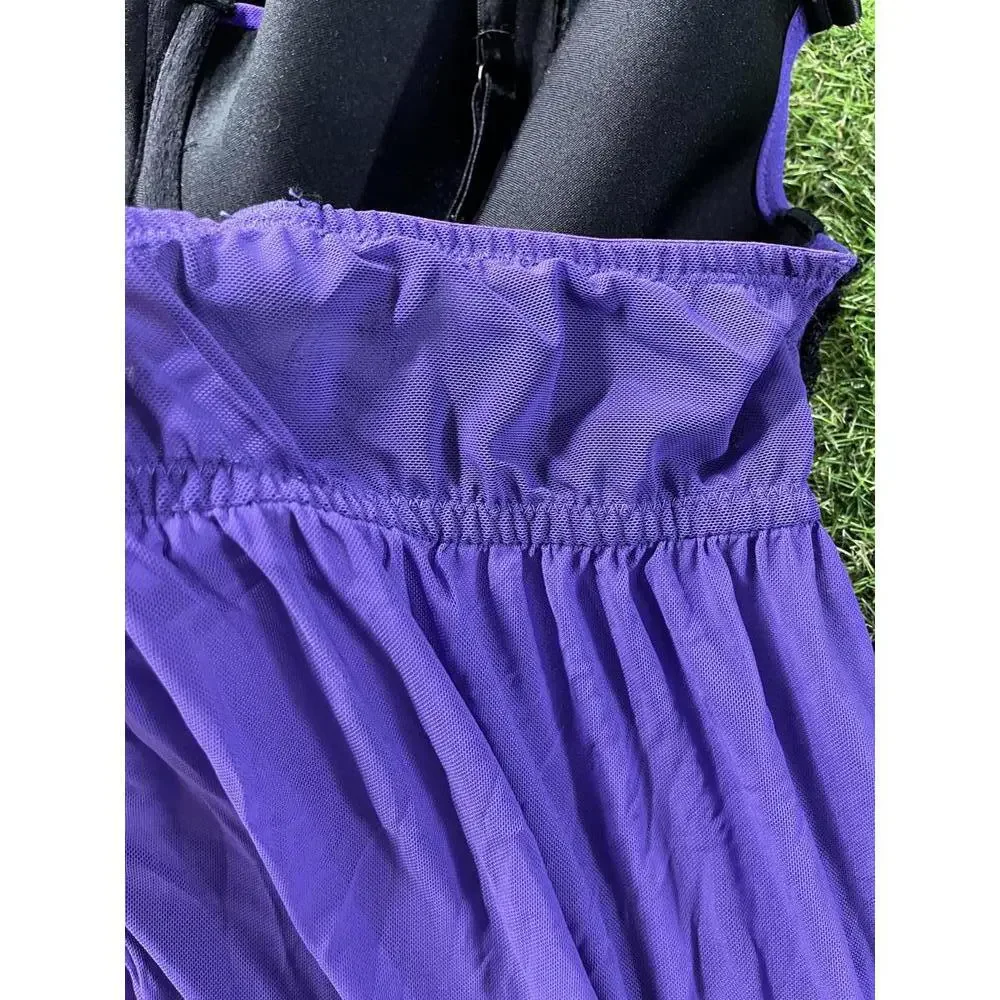 Caciquie 22/24 Camisole Nighty Purple‎ and Black Lace Trim Nightgown